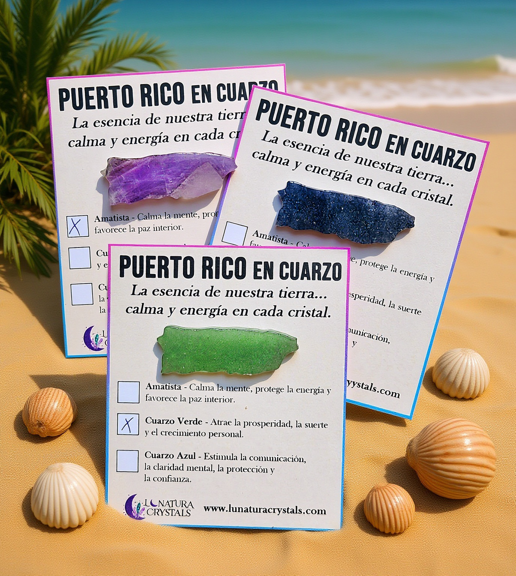 Puerto Rico en Cuarzo | Tallado a Mano | Exclusivo de LuNatura Crystals