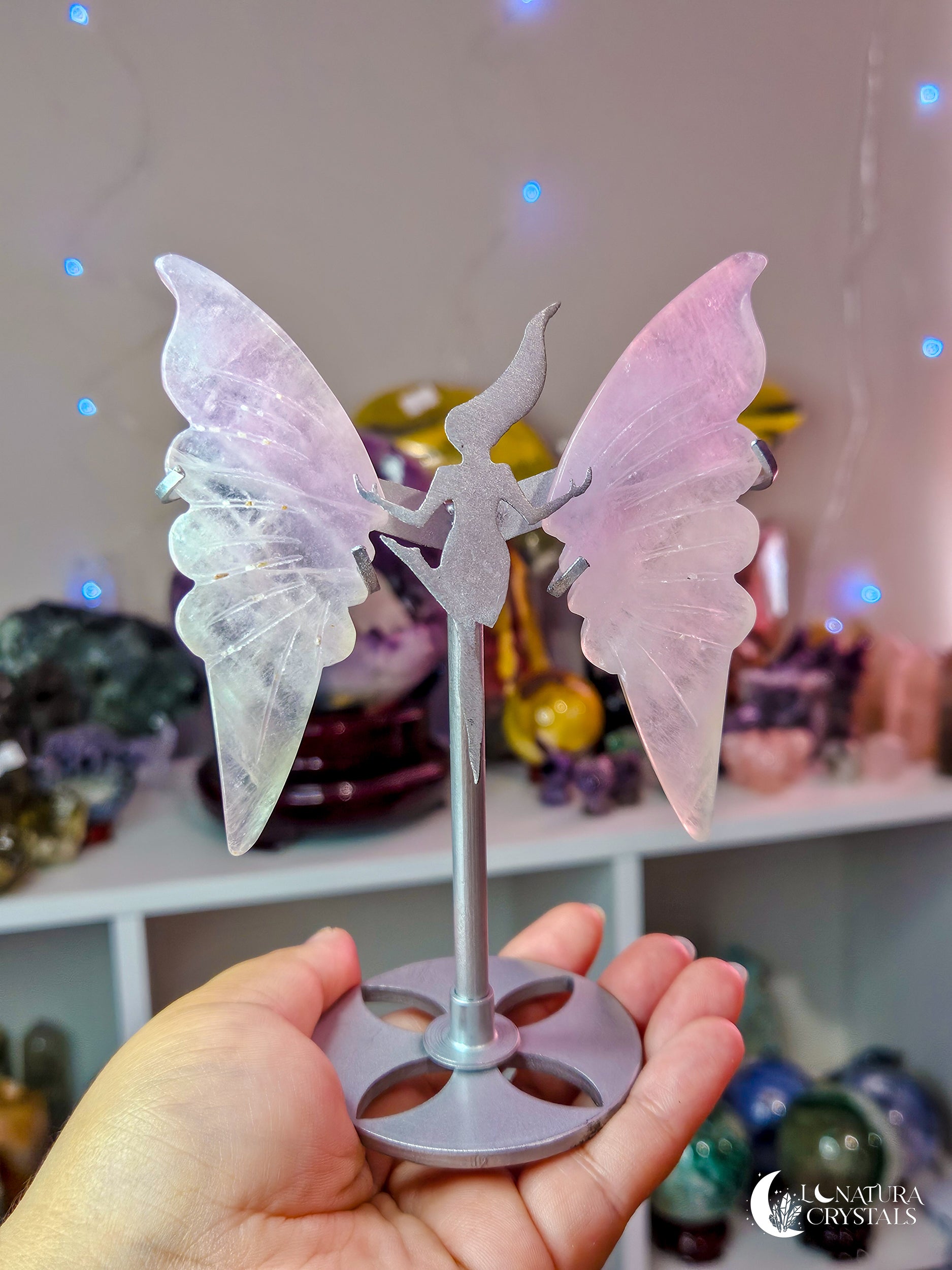 Fluorite Fairy Wings with Stand