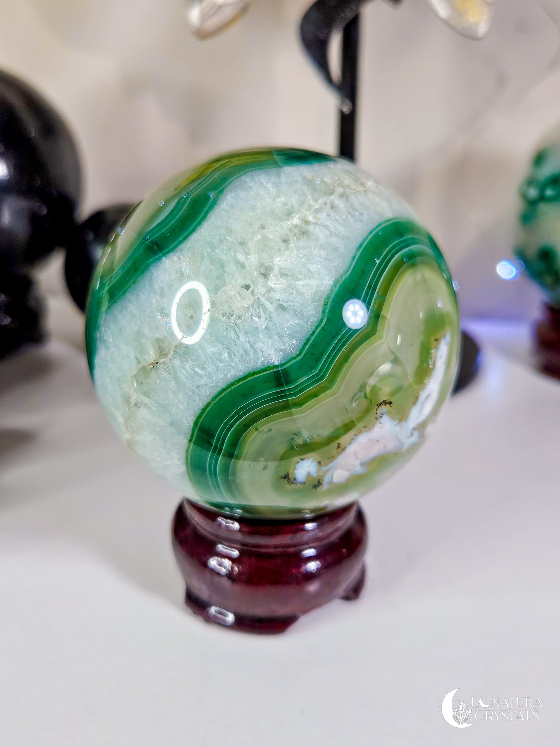 Green Agate Sphere #2
