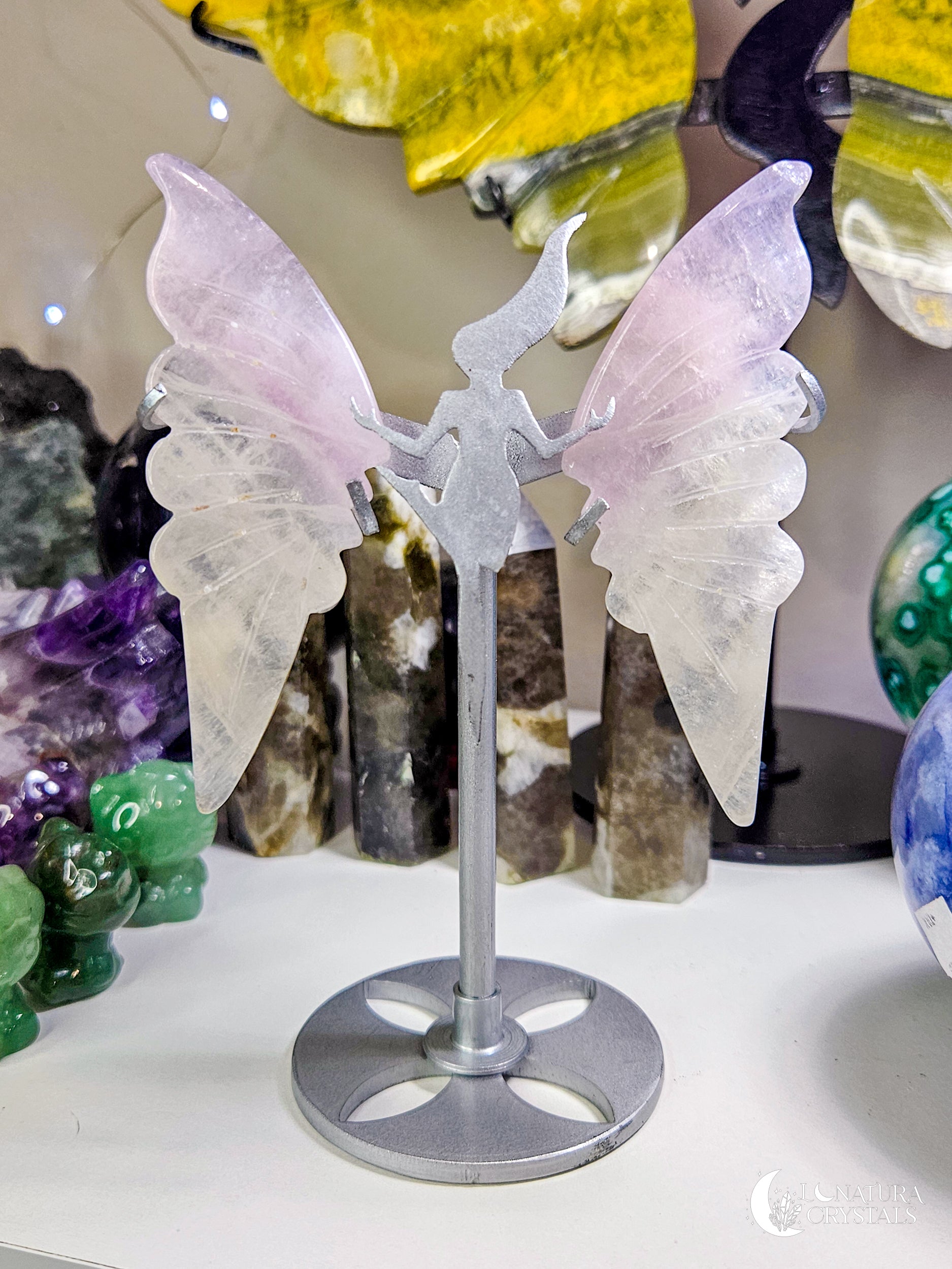 Fluorite Fairy Wings with Stand