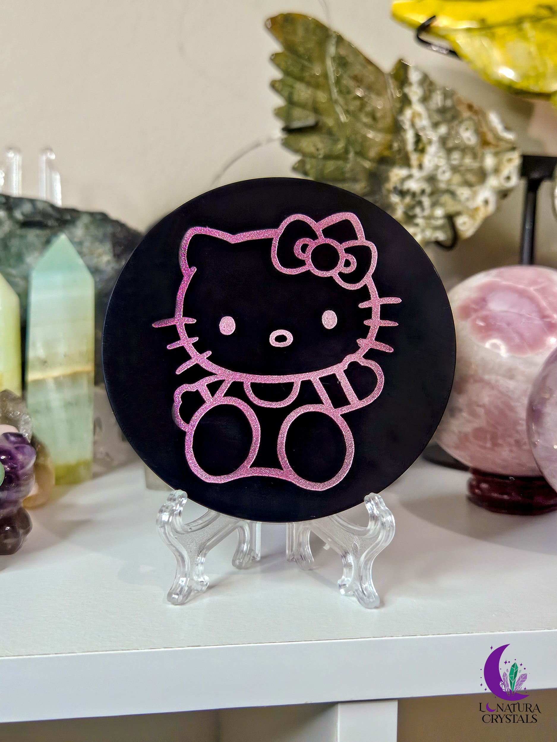 Hello Kitty Obsidian Mirror with Stand