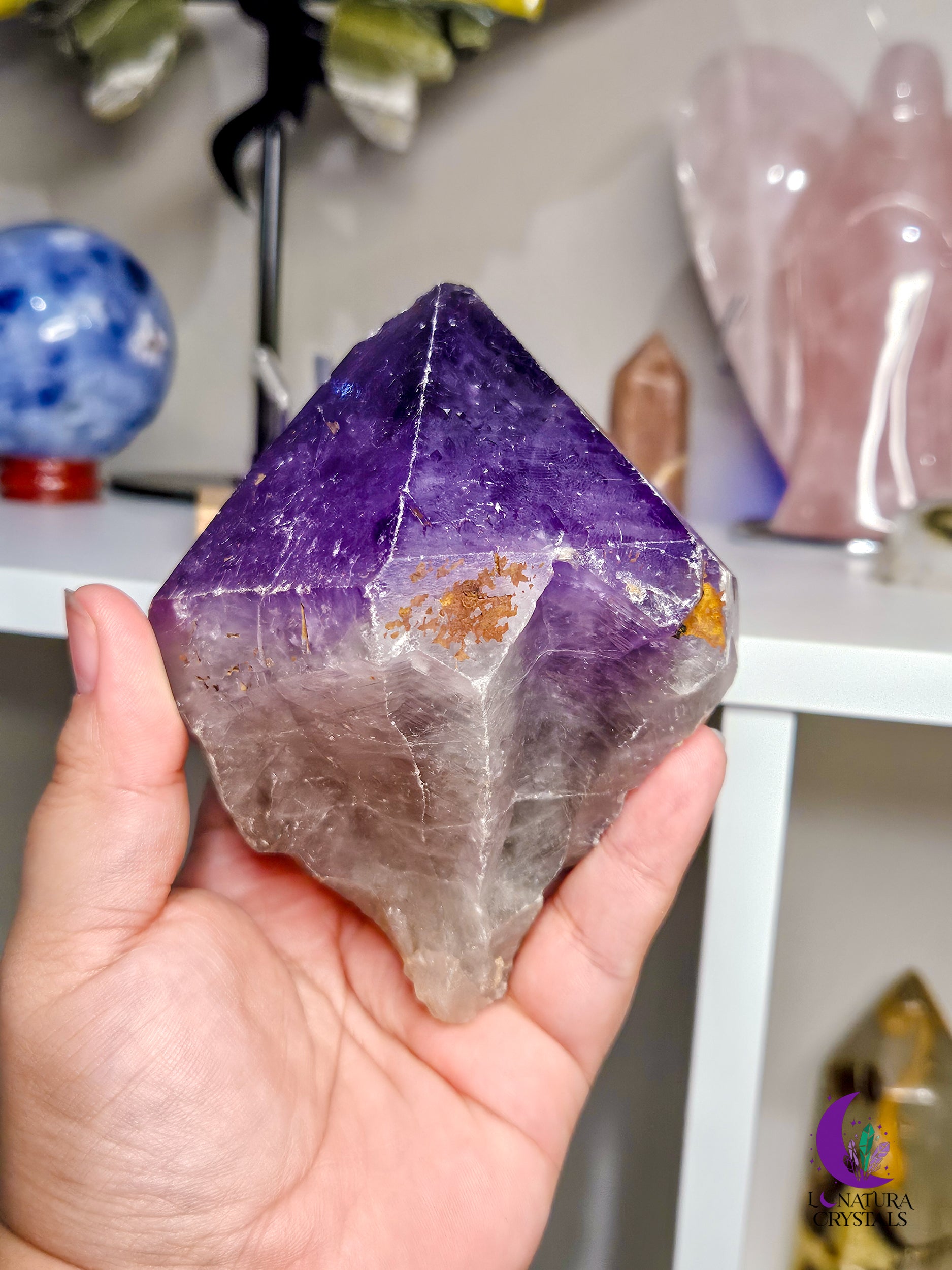 Raw Uruguayan Amethyst Point with Stand