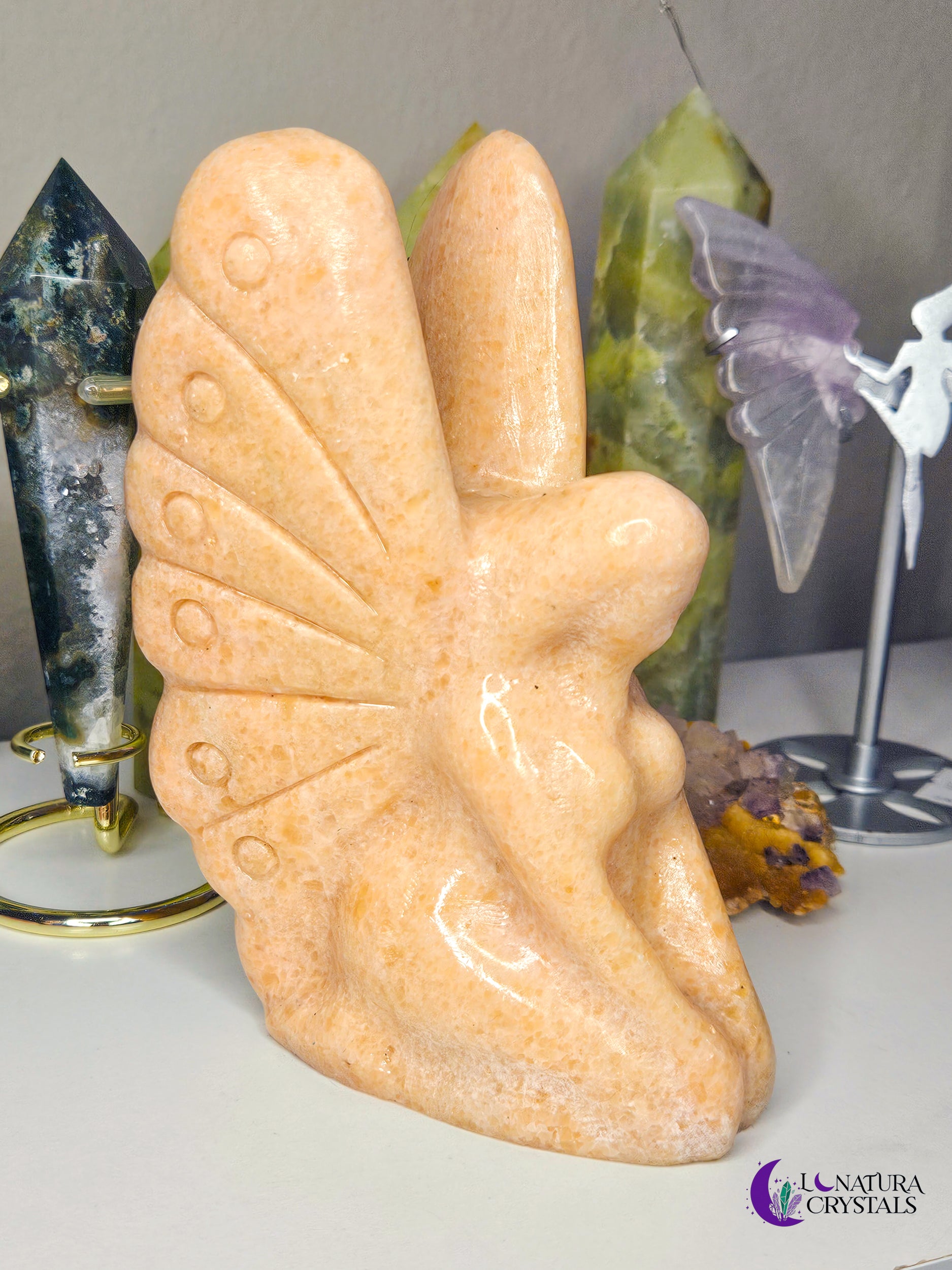 Large Orange Calcite Fairy