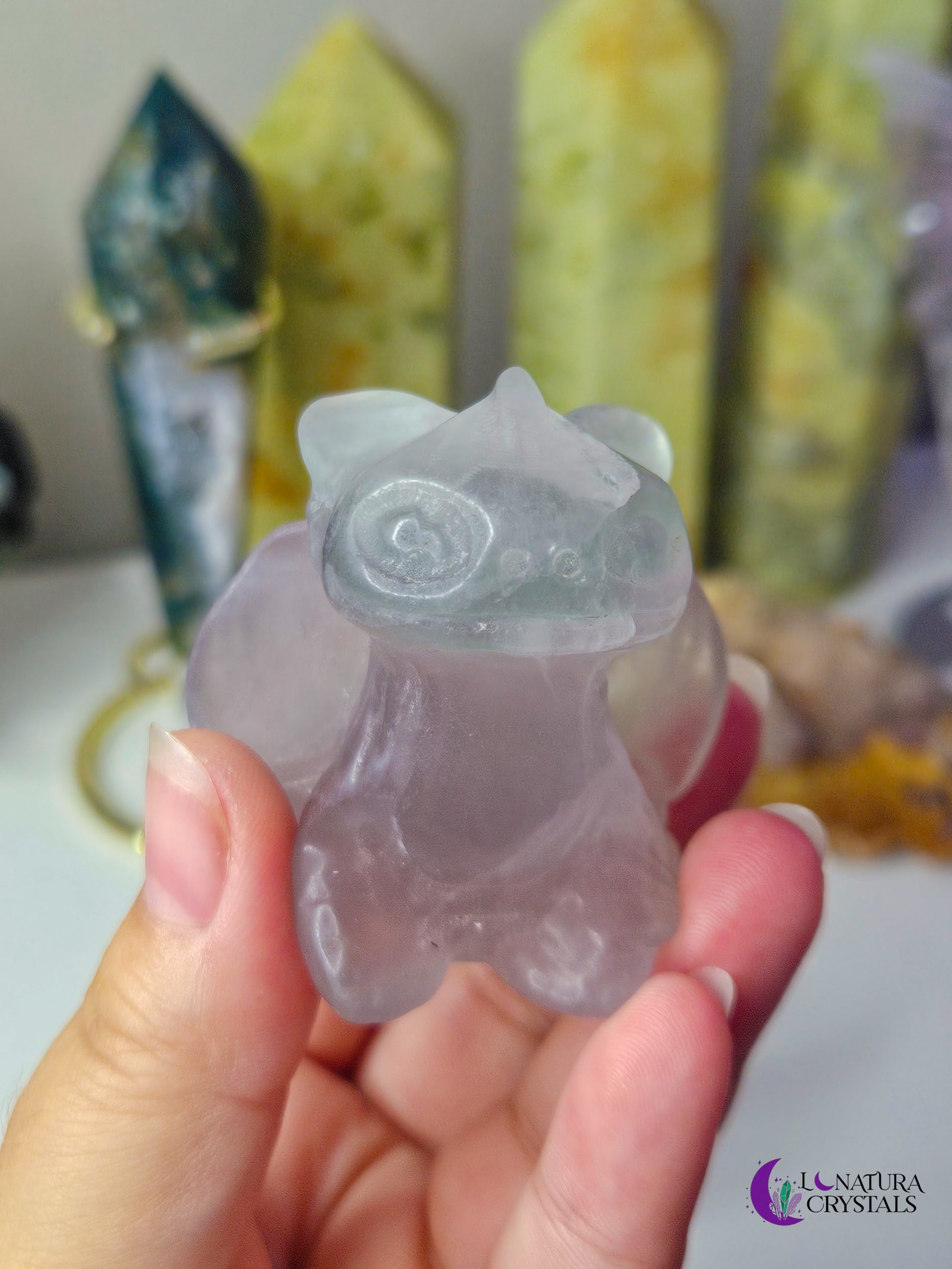 Toothless Fluorite Carving (intuitively chosen)