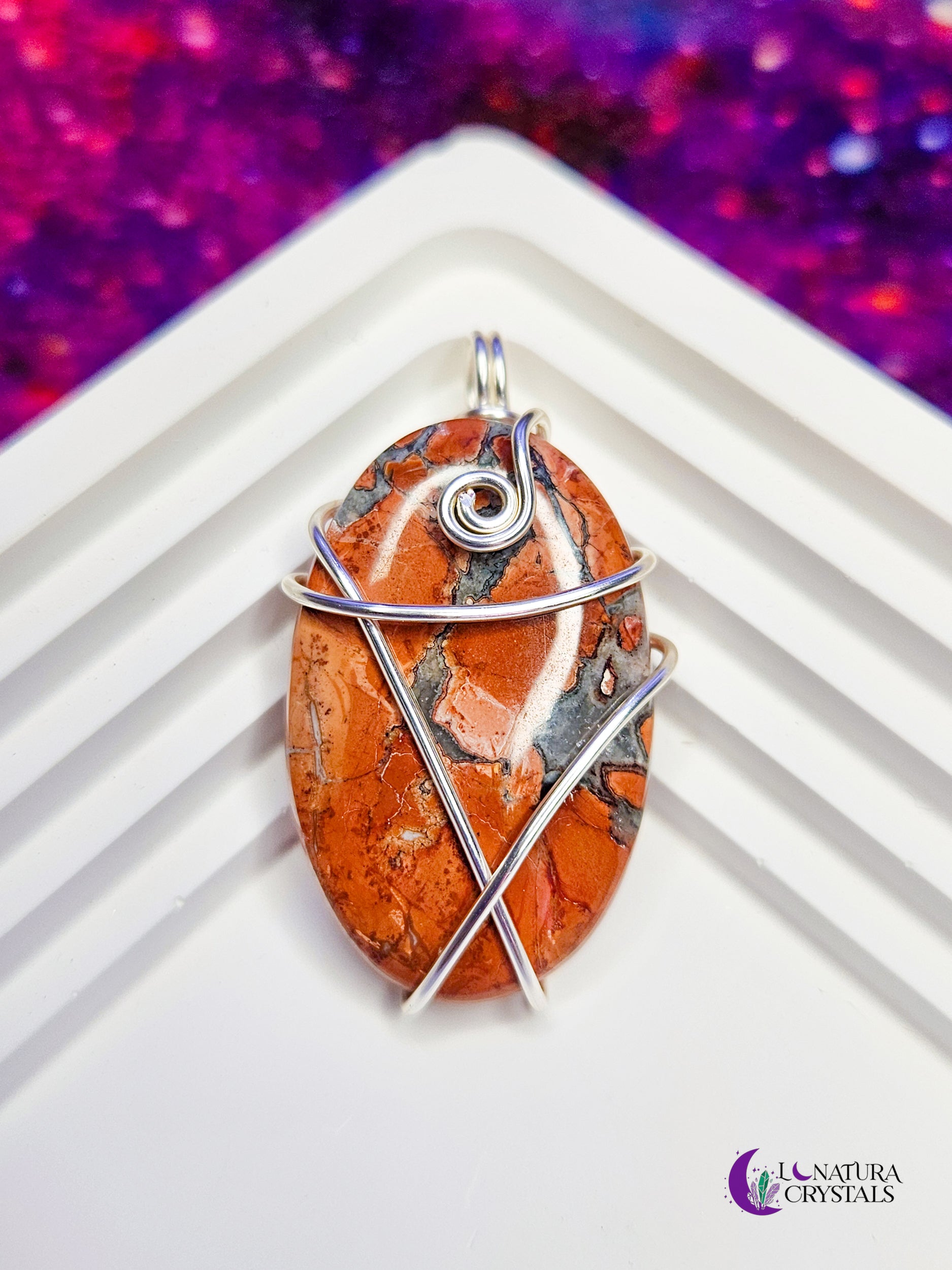 Red Agate | Handmade Wired Pendant