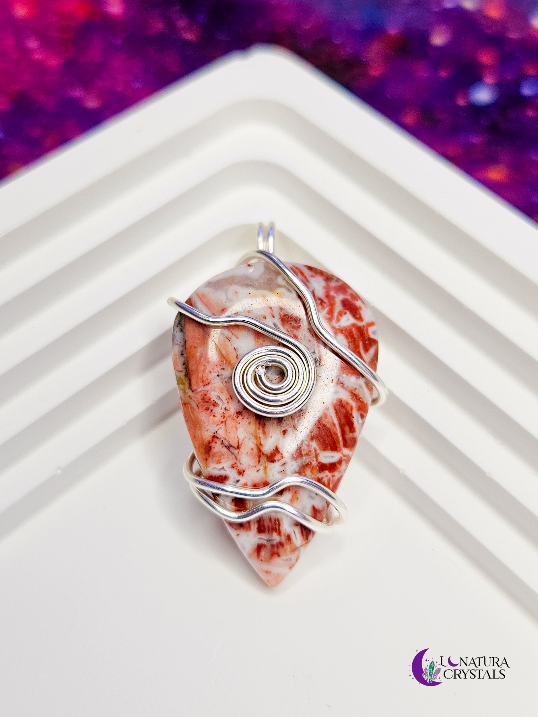 Red Agate | Handmade Wired Pendant