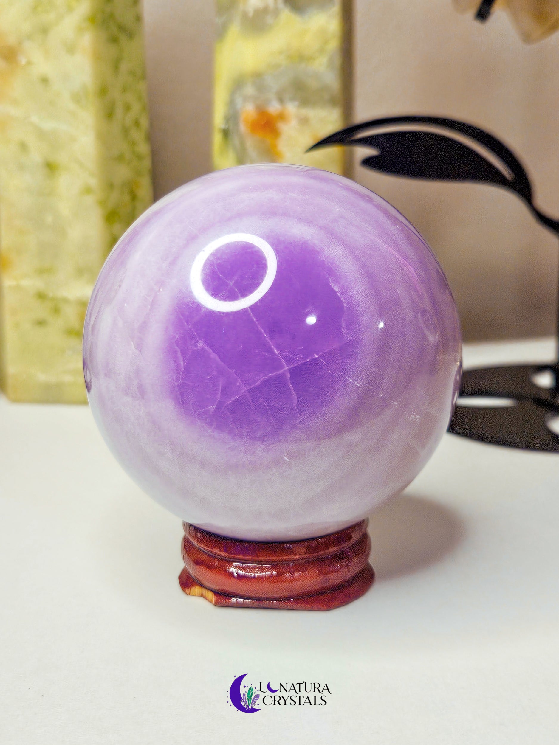 Silky Fluorite Sphere 64mm