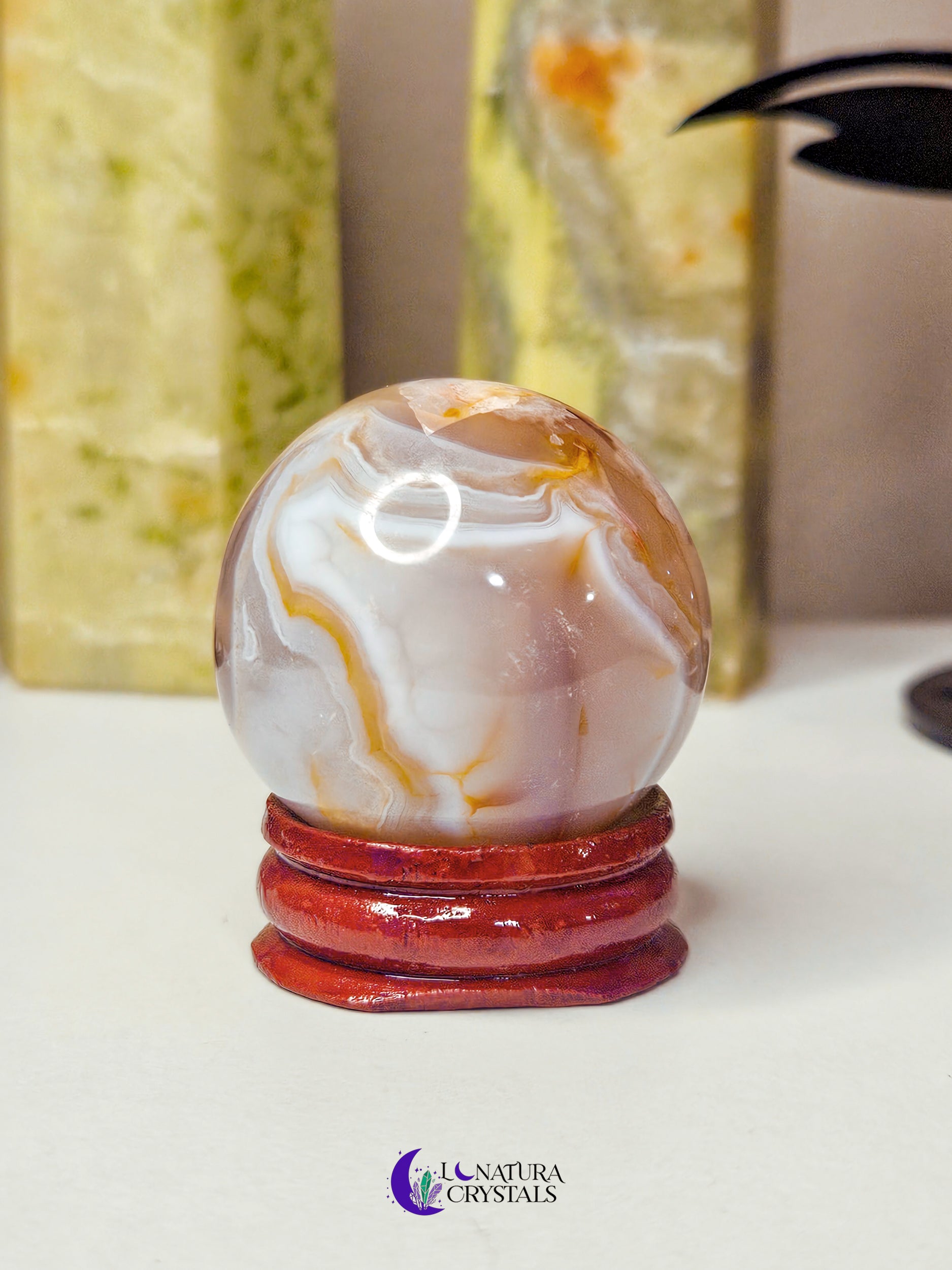 Flower Agate Sphere 40mm #2