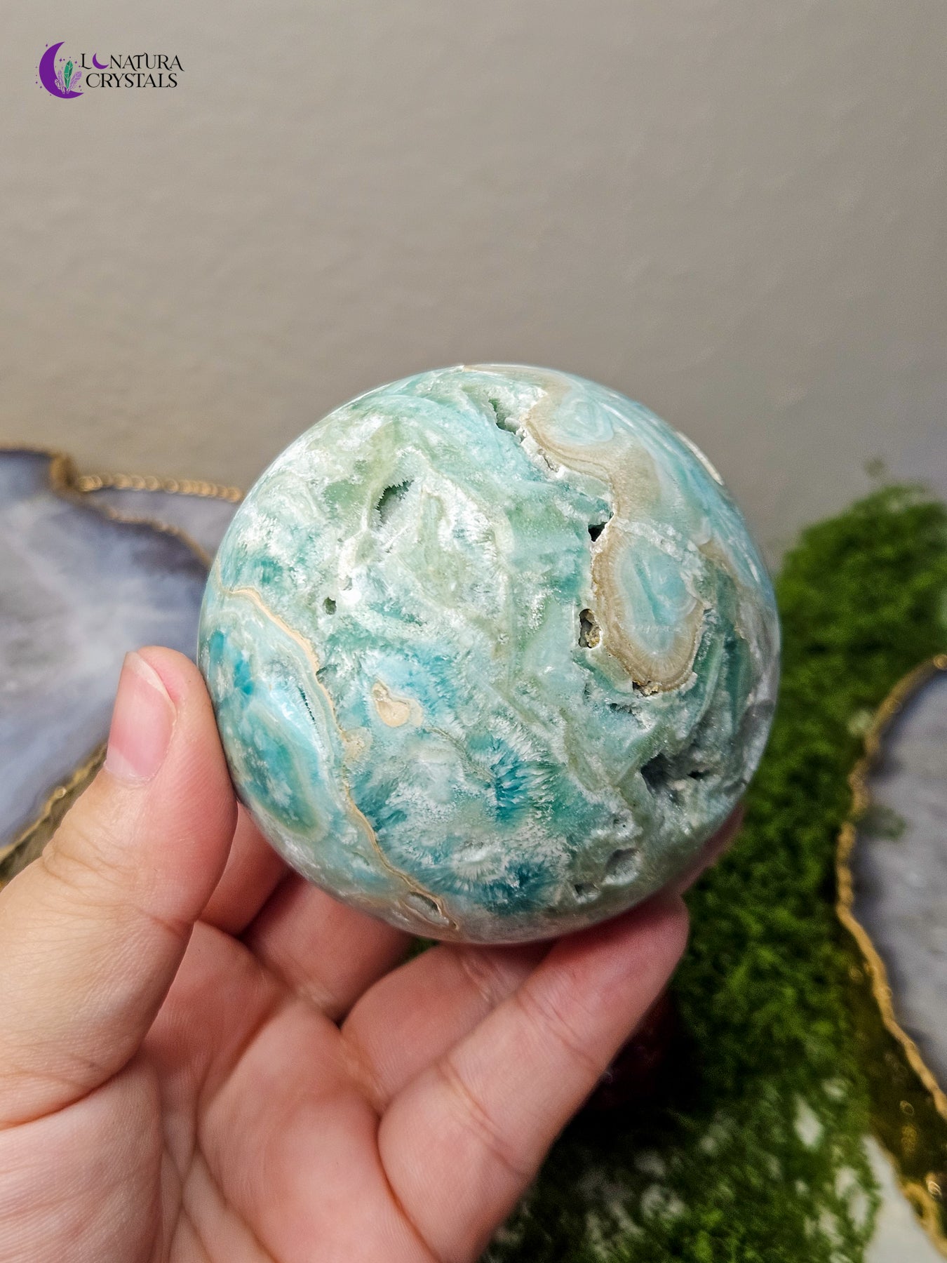 Blue Aragonite Sphere