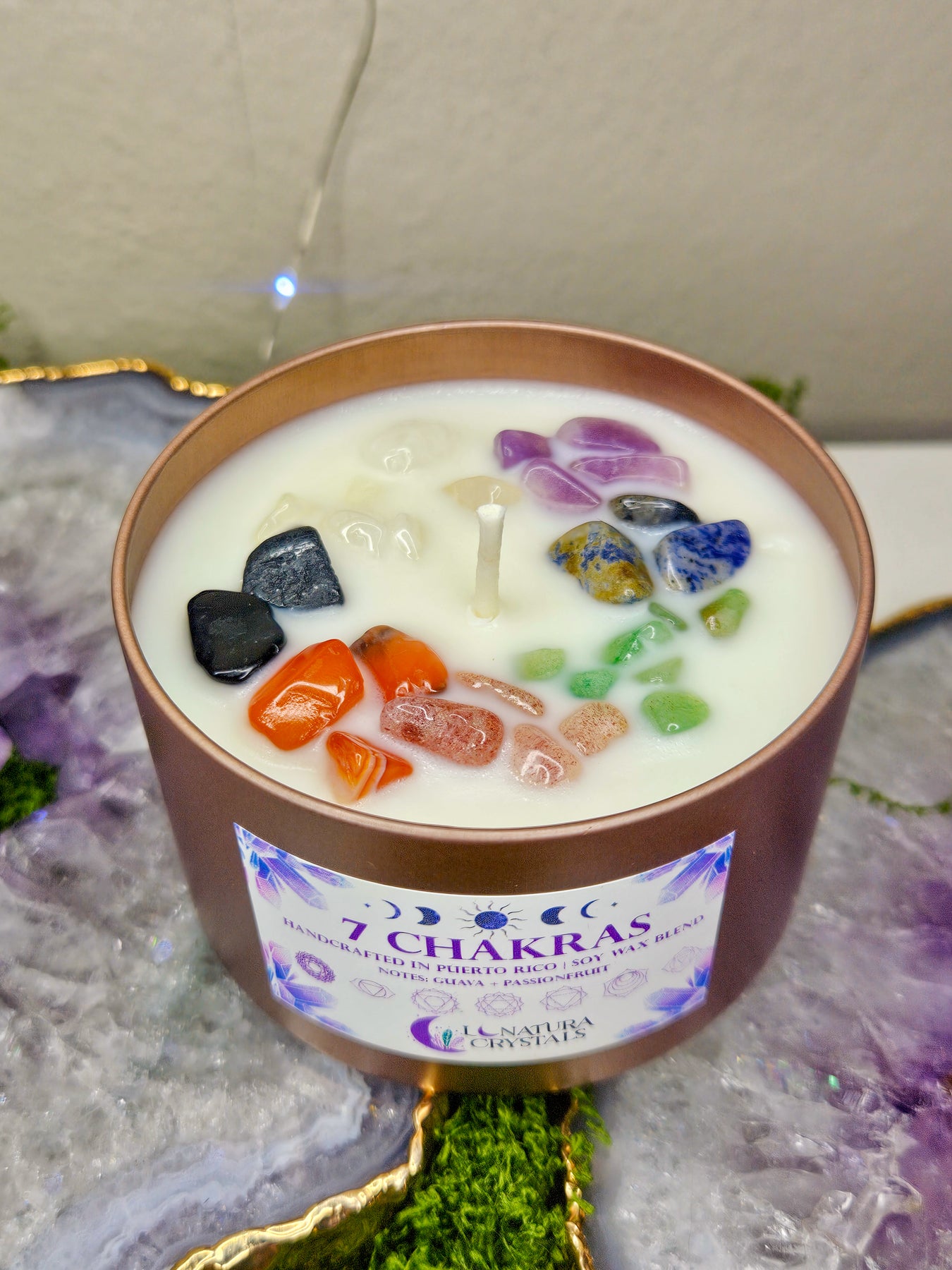 7 CHAKRAS | Energy Crystal Candle