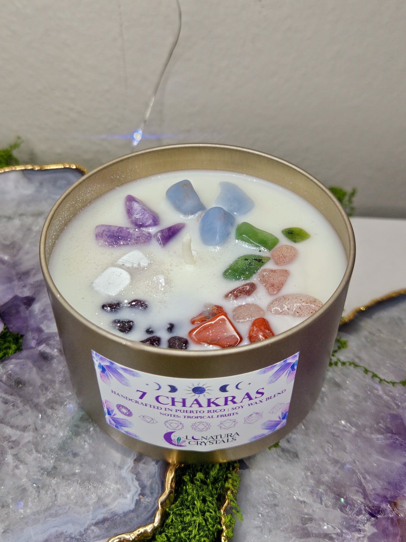 7 CHAKRAS | Energy Crystal Candle