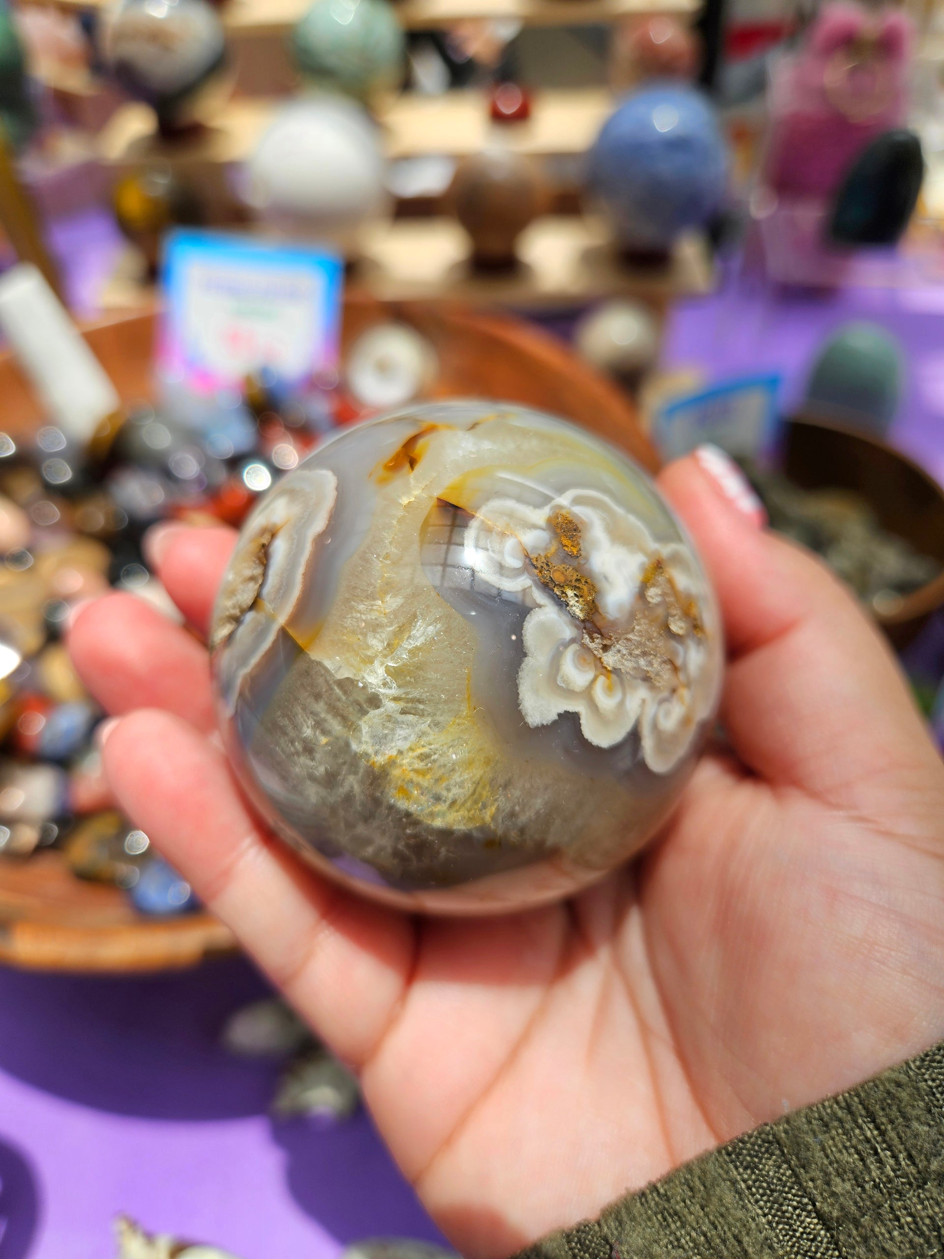 Esfera de Agata Floral