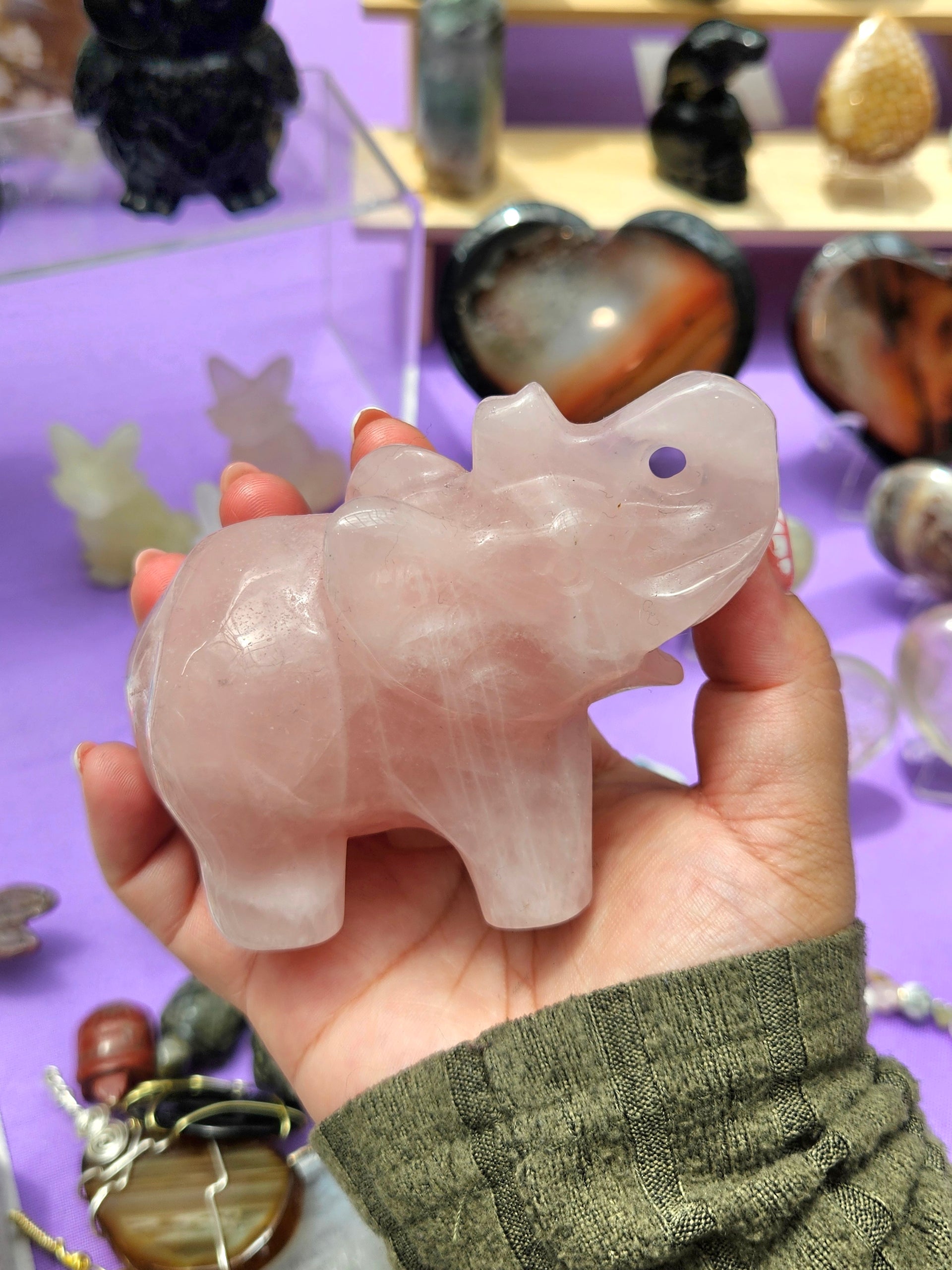 Elefante de Cuarzo Rosado