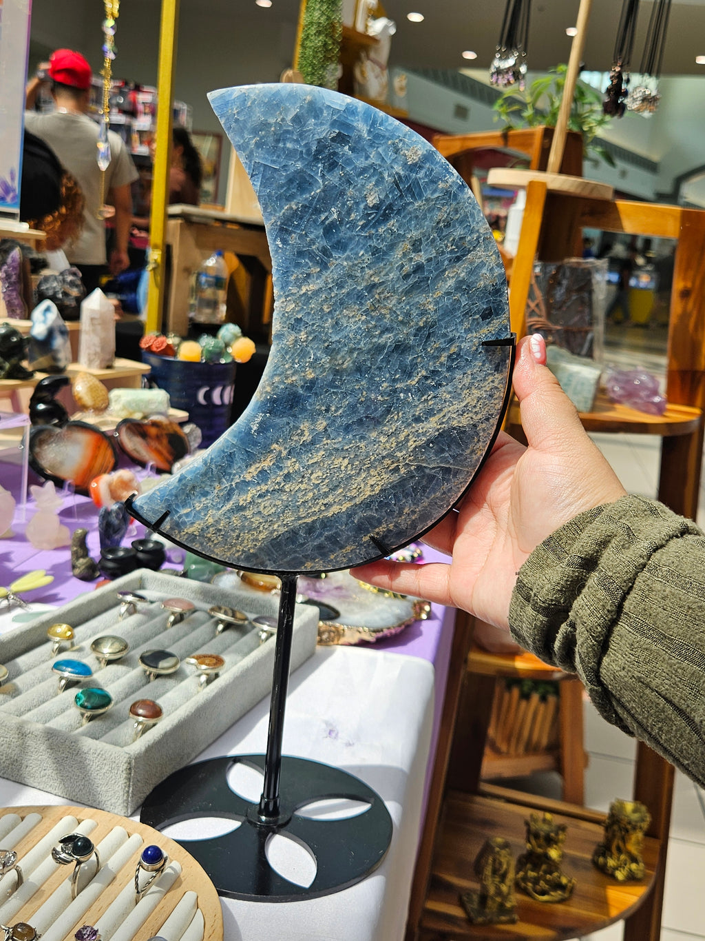 Luna Grande de Calcita Azul