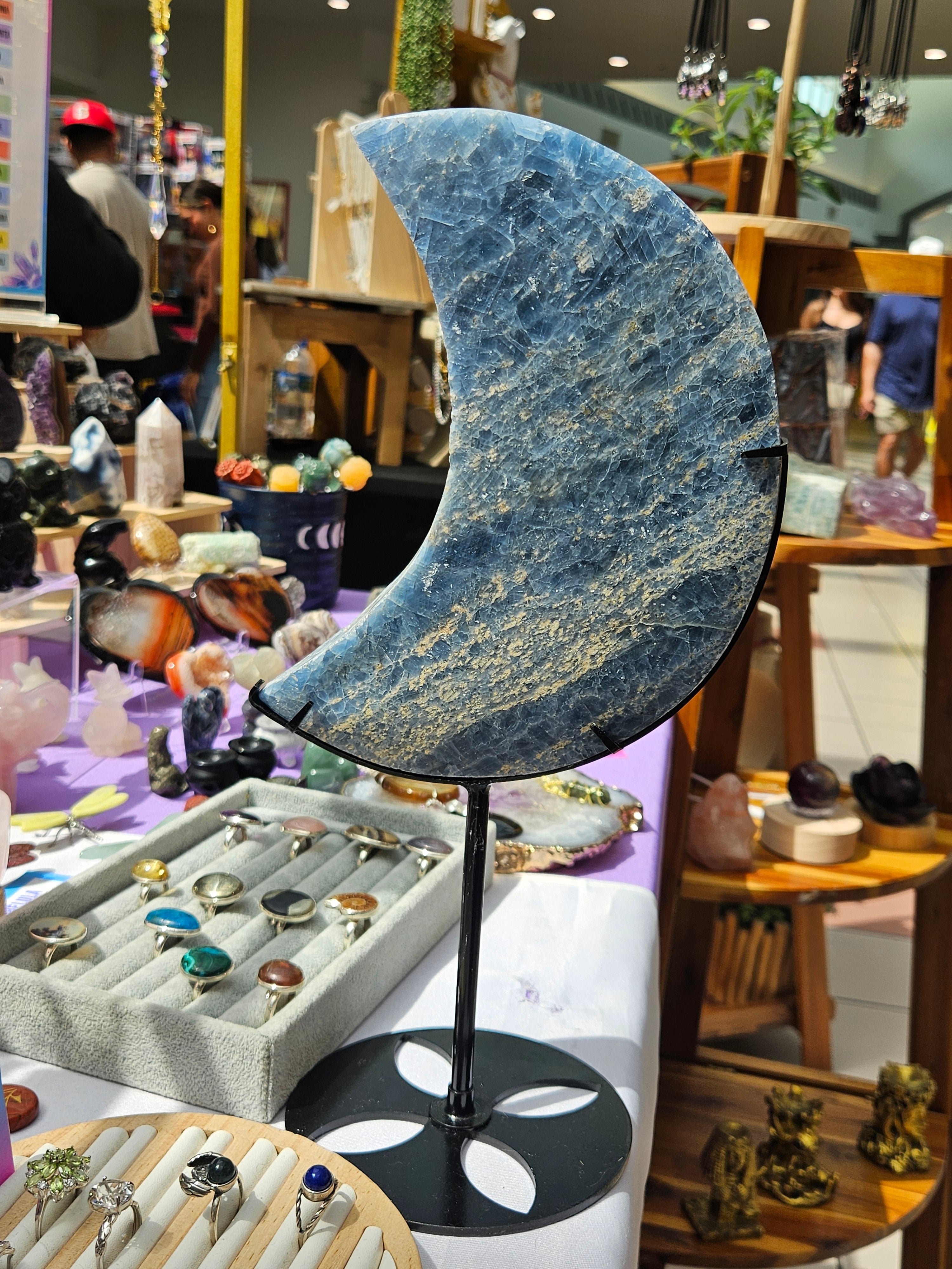 Luna Grande de Calcita Azul