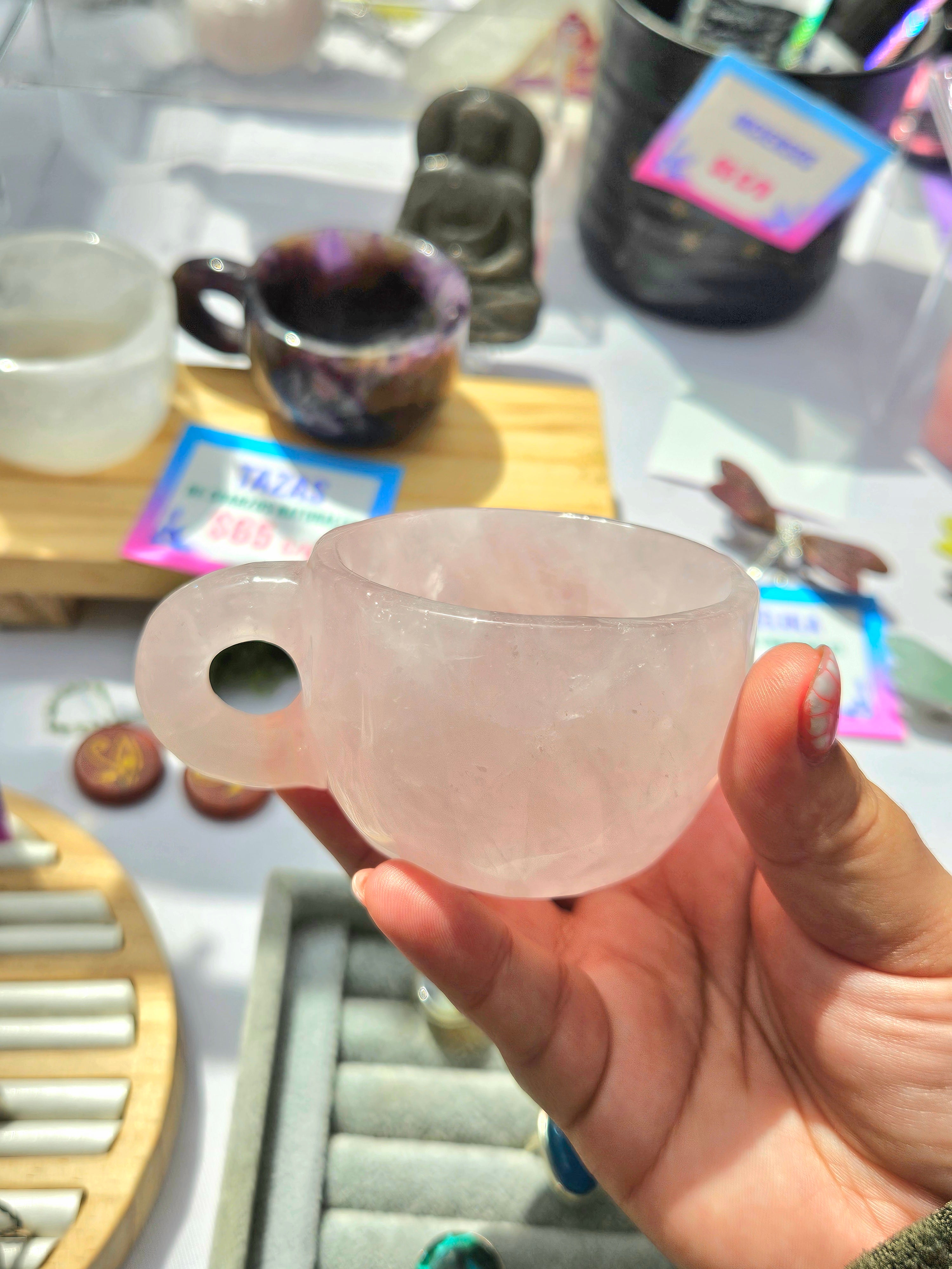 Taza de Cuarzo Rosado