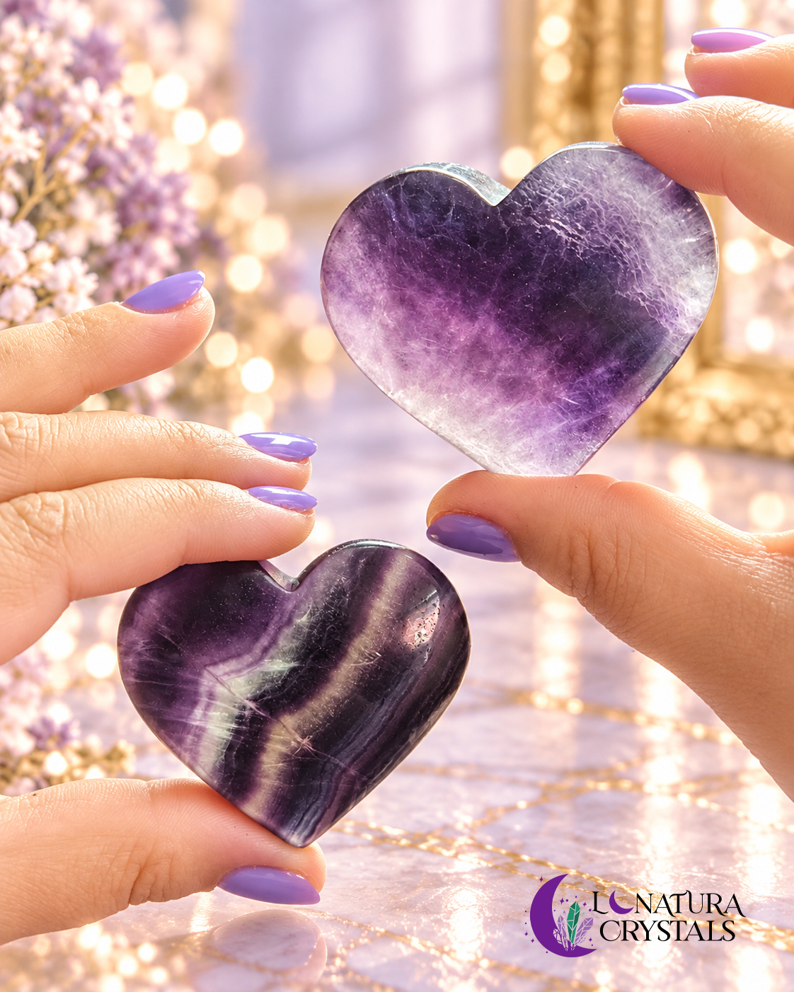 Corazón de Fluorita Arcoíris