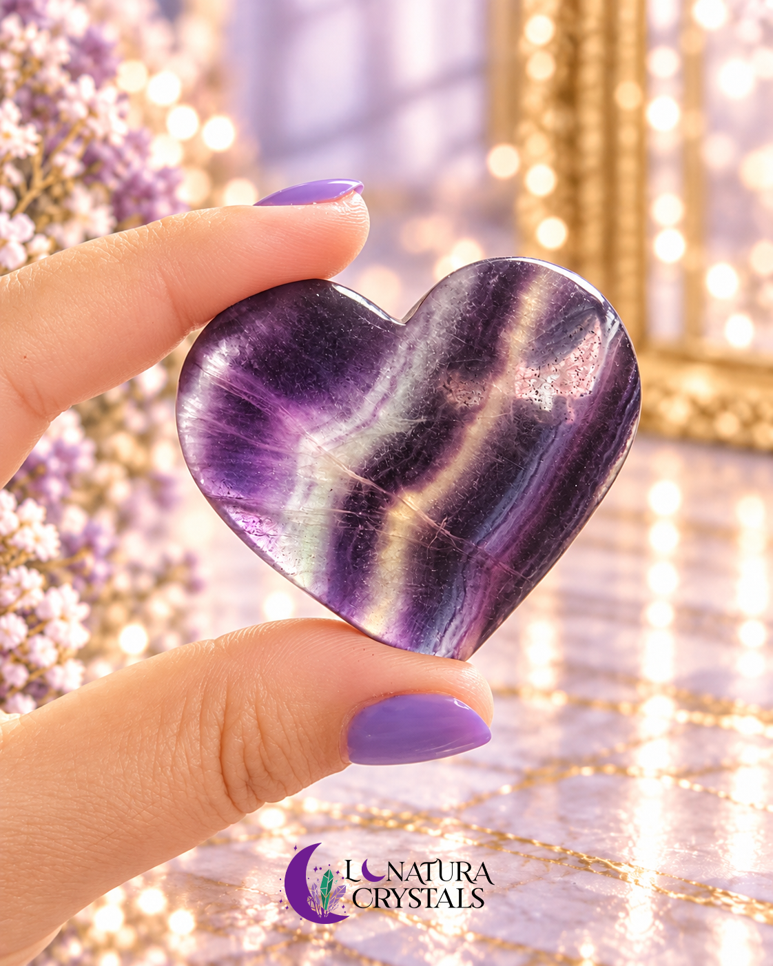 Corazón de Fluorita Arcoíris