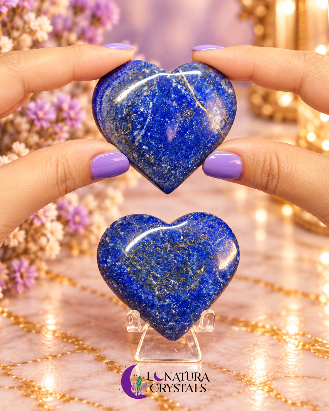Corazón de Lapis Lazuli 2"