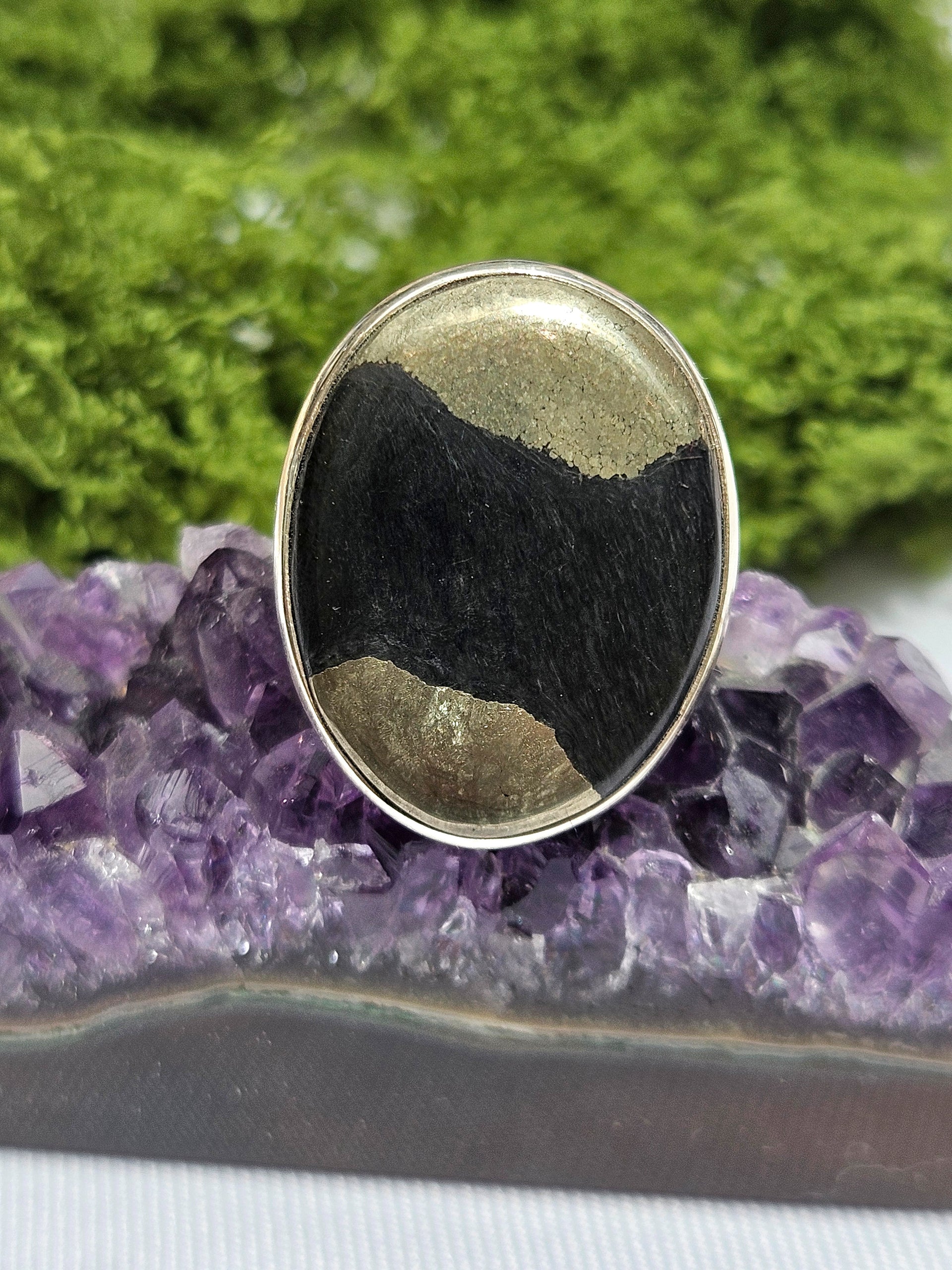 Sortija de Piedra Semipreciosa | Hecha a mano Plata s925 (Ajustable)