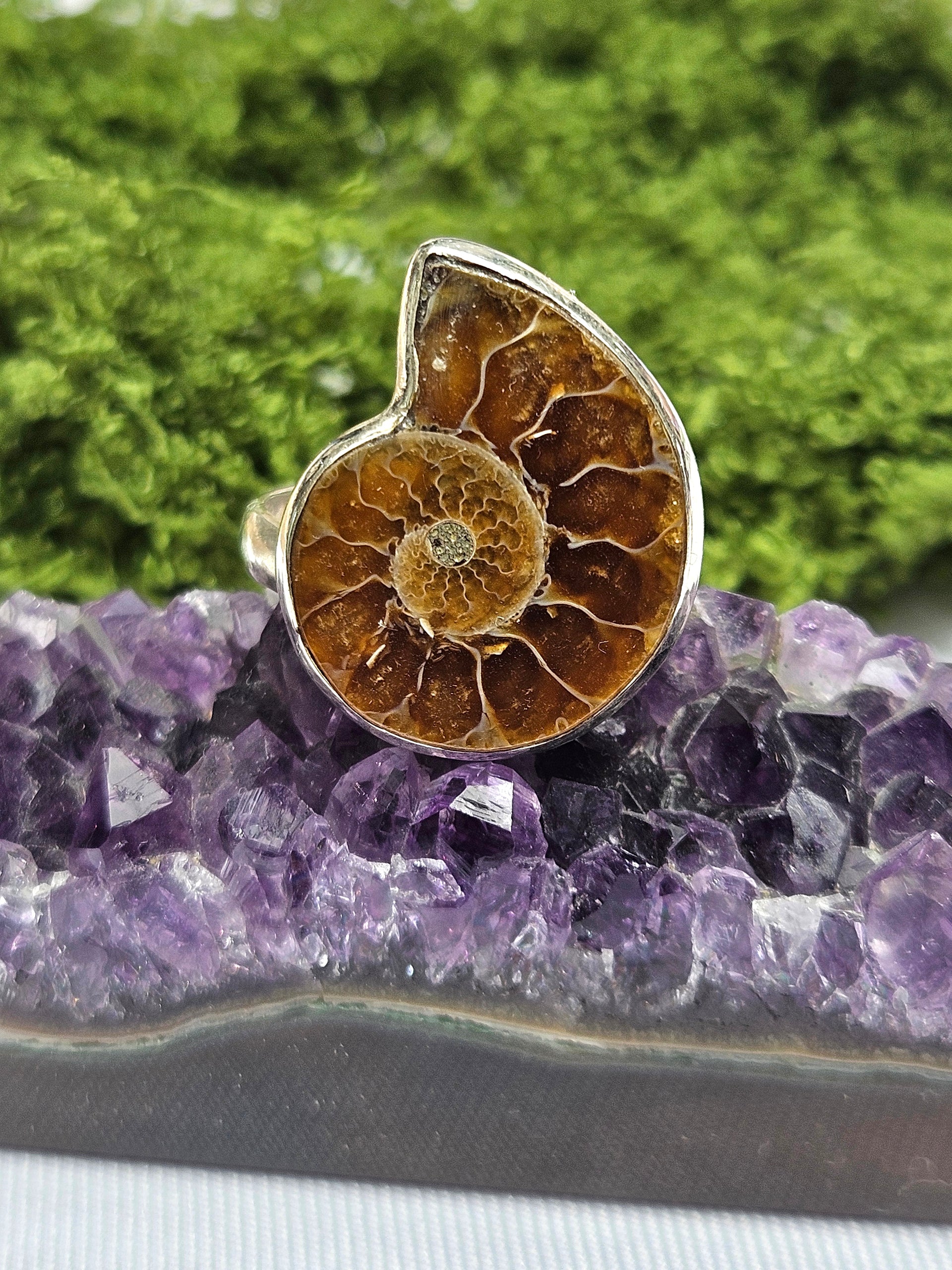 Sortija de Piedra Semipreciosa | Hecha a mano Plata s925 (Ajustable)