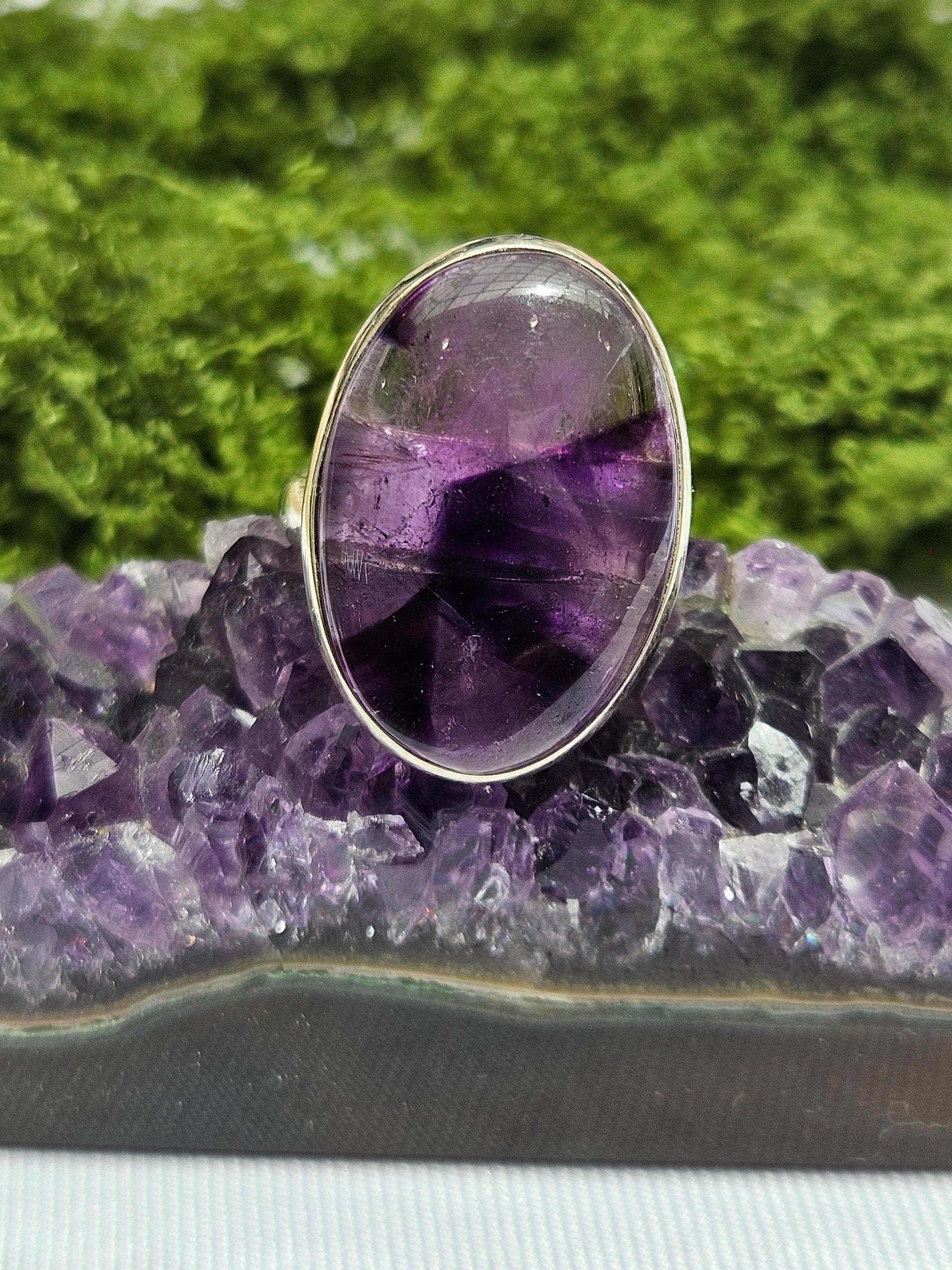 Sortija de Piedra Semipreciosa | Hecha a mano Plata s925 (Ajustable)