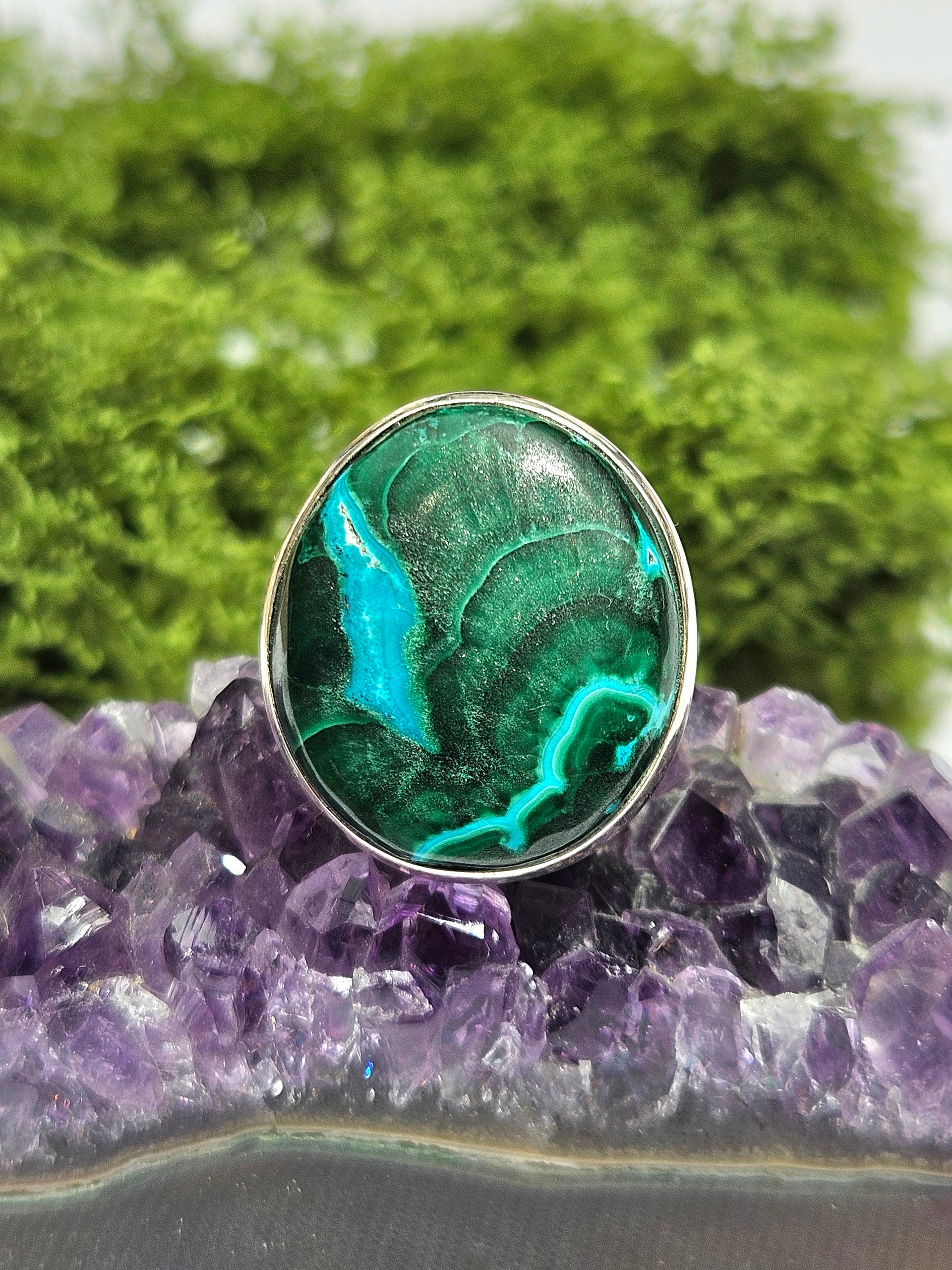 Sortija de Piedra Semipreciosa | Hecha a mano Plata s925 (Ajustable)