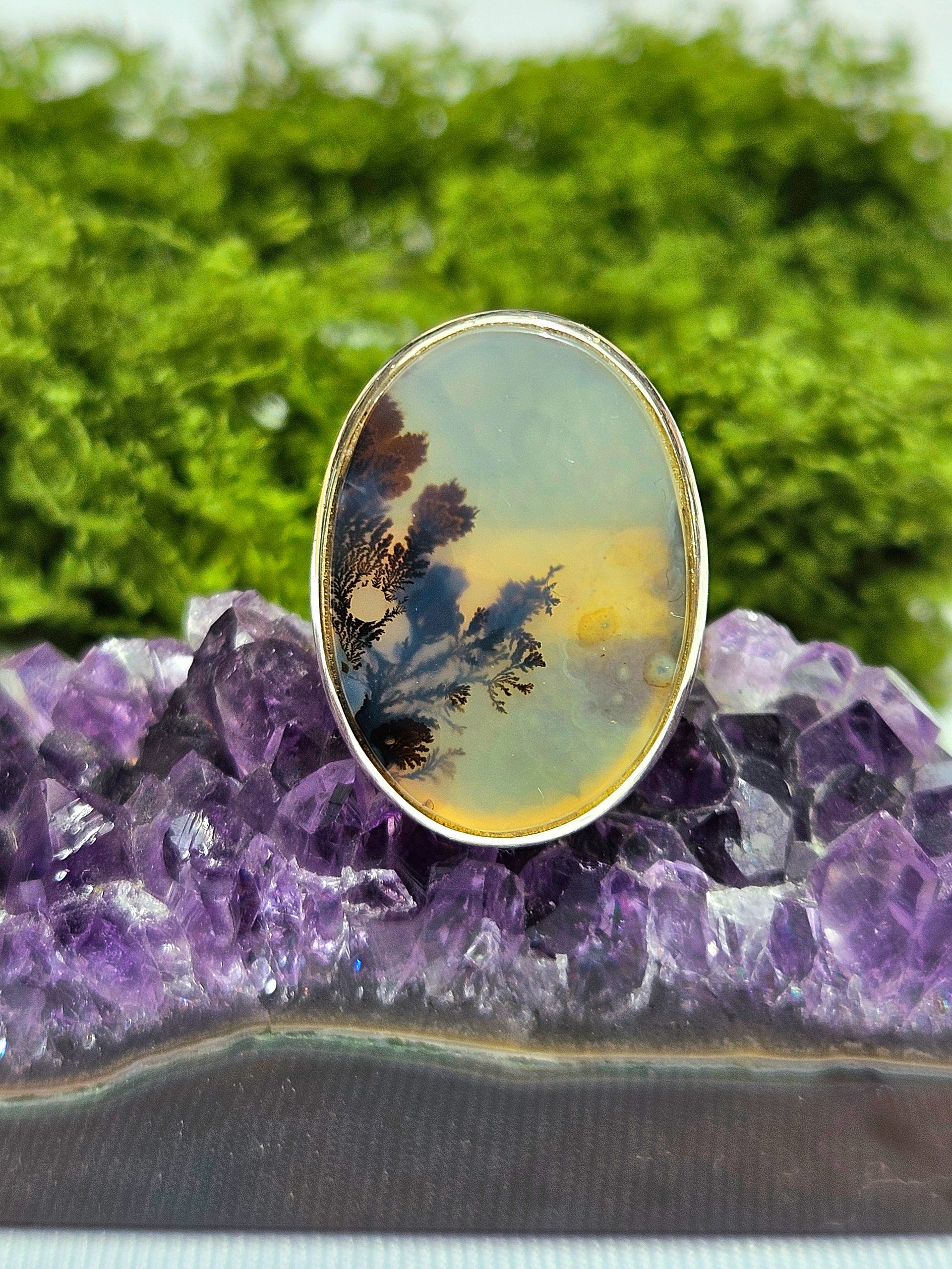 Sortija de Piedra Semipreciosa | Hecha a mano Plata s925 (Ajustable)