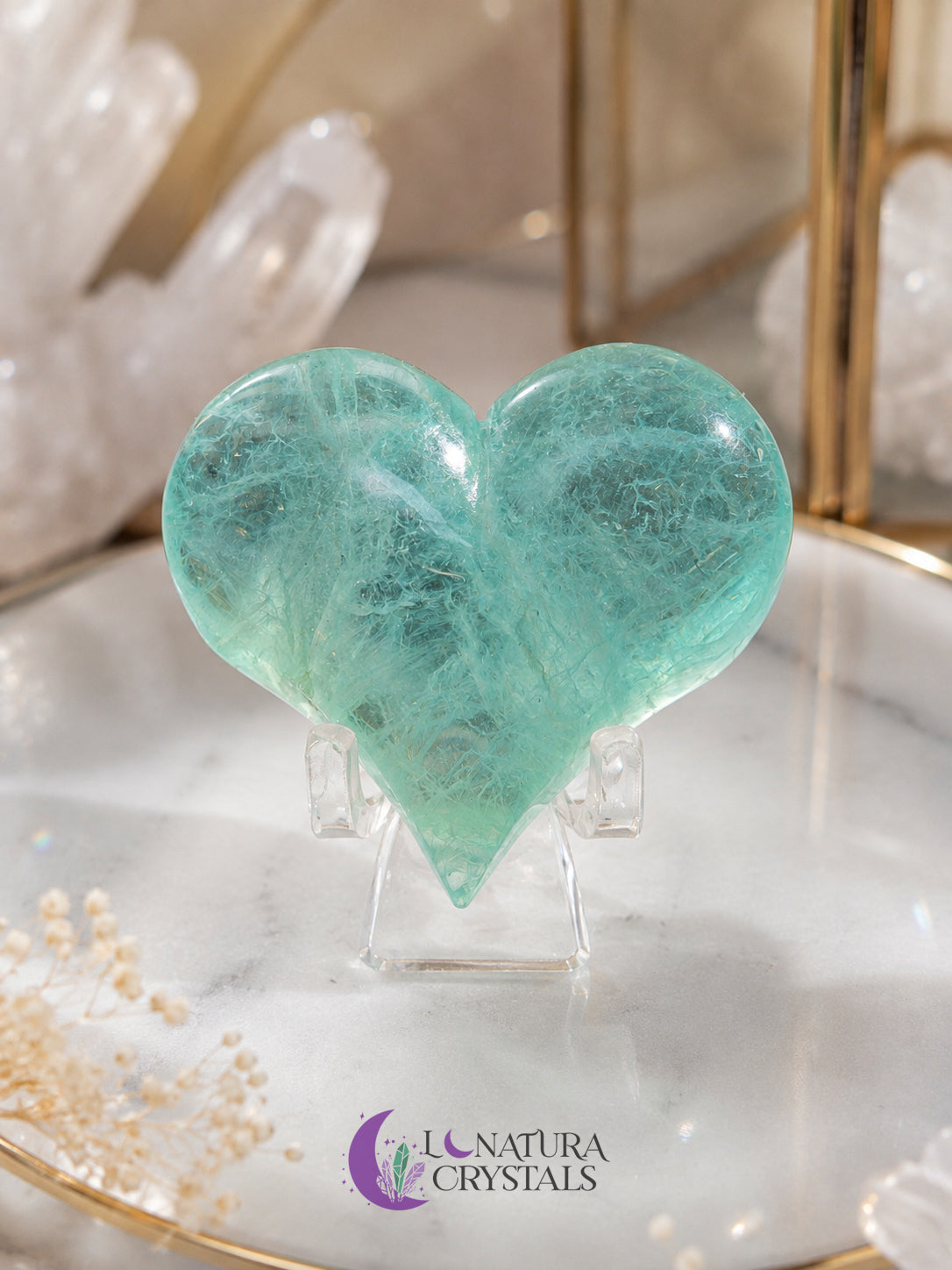Corazón Fluorita Verde 1.5"