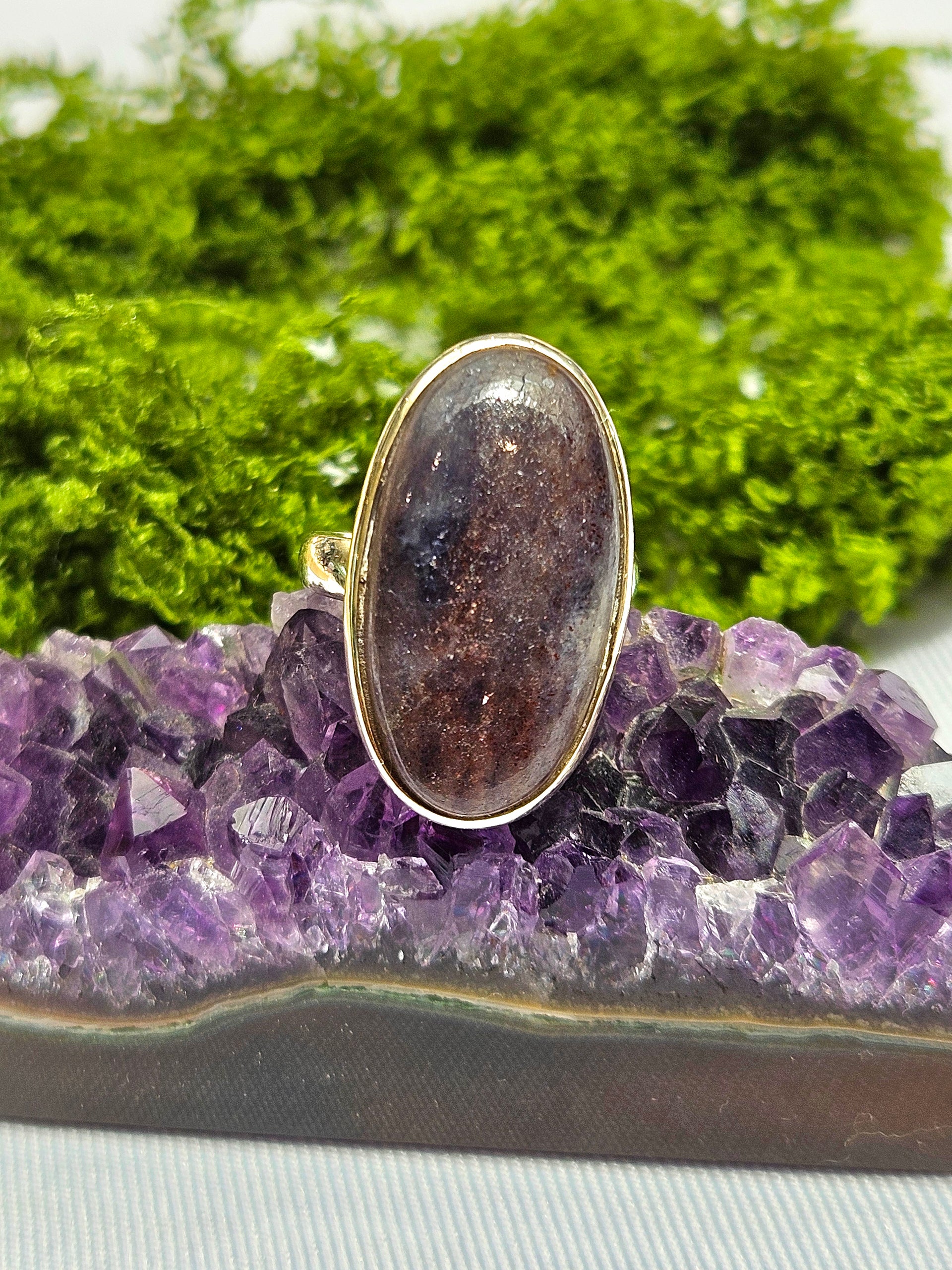 Sortija de Piedra Semipreciosa | Hecha a mano Plata s925 (Ajustable)