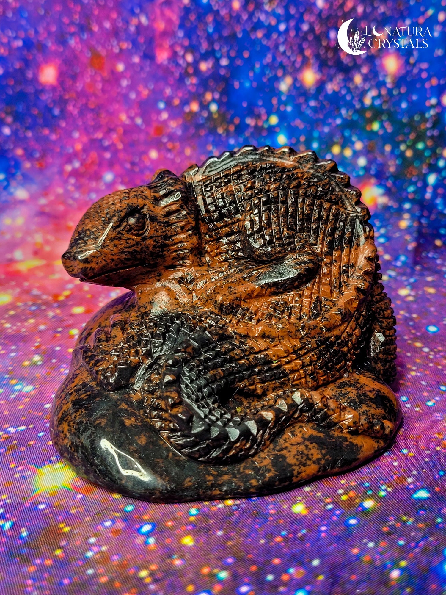 Red Obsidian Lizard Carving